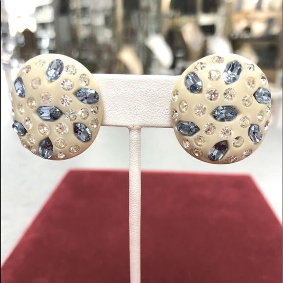 Vintage Signed Weiss Lucite clip-on Earrings - Picture 1 of 4